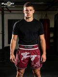 FLUORY MTS-C1197  MUAY THAI BOXING SHORTS XS-XXXL UNISEX JUNIOR & ADULT RED