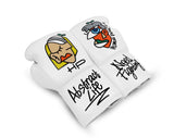 No Boxing No Life X Humor Punch Boxing Gloves Lace Up Microfiber 10-16 oz White