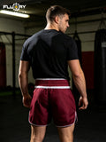 FLUORY MTS-C1197  MUAY THAI BOXING SHORTS XS-XXXL UNISEX JUNIOR & ADULT RED