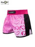 FLUORY MTSF152 MUAY THAI BOXING SHORTS XS-XXXL UNISEX JUNIOR & ADULT PINK