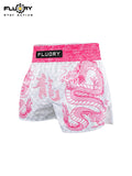 FLUORY MTSF153 MUAY THAI BOXING SHORTS XS-XXXL UNISEX JUNIOR & ADULT PINK