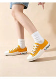 FEIYUE Classic Low Top Skate Shoes Canvas Sneakers  Size 34-44 Unisex Ginger Yellow