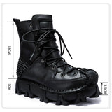 Motorcycle Biker Rock Punk Gothic Boots FWMB015 Cowhide Leather Size 37-50 3 Colours