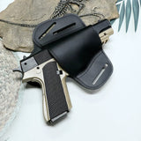 Airsoft Tactical Military OWB 1911 Pistol Holster Pouch Holder Cowhide Leather 2 Colours