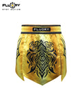 FLUORY MTS-C1218 MUAY THAI BOXING SHORTS XS-XXXL UNISEX JUNIOR & ADULT GOLD