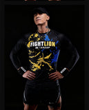 Vszap VT124 Fight Lion MMA Rashguard COMPRESSION T-Shirt LONG SLEEVES S-2XL