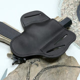 Airsoft Tactical Military OWB 1911 Pistol Holster Pouch Holder Cowhide Leather 2 Colours