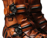 Motorcycle Biker Rock Punk Gothic Boots FWMB016 Cowhide Leather Size 37-50 3 Colours