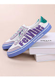 FEIYUE Skate Shoes Canvas Sneakers Low Top Size 35-44 Unisex White Purple