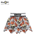 FLUORY SKULL MUAY THAI BOXING SHORTS XS-XXXL UNISEX JUNIOR & ADULT WHITE