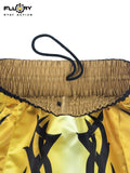 FLUORY MTS-C1218 MUAY THAI BOXING SHORTS XS-XXXL UNISEX JUNIOR & ADULT GOLD