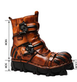 Motorcycle Biker Rock Punk Gothic Boots FWMB016 Cowhide Leather Size 37-50 3 Colours