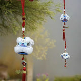 Cultural Art Chinese Traditional Miniature Lion Dance Handicraft Car Hanging Ornament Decorative 9 Colours