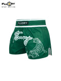 FLUORY MTS-C1197  MUAY THAI BOXING SHORTS XS-XXXL UNISEX JUNIOR & ADULT GREEN