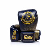 Fairtex BGV6 Stilvolle, abgewinkelte Muay-Thai-Boxhandschuhe, 227–473 g, Schwarz