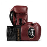 No Boxing No Life BOXING GLOVES SEEK DESTROY Lace Up Extra Thick Microfiber 8-16 oz Burgundy