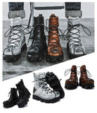 Motorcycle Biker Rock Punk Gothic Boots FWMB015 Cowhide Leather Size 37-50 3 Colours