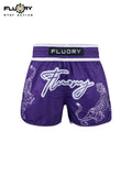 FLUORY MTS-C1197  MUAY THAI BOXING SHORTS XS-XXXL UNISEX JUNIOR & ADULT PURPLE
