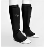 BODYMAKER KARATE ELASTIC SHIN GUARD PROTECTOR Cotton Size M-L Black