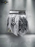 FLUORY MTS-C1218 MUAY THAI BOXING SHORTS XS-XXXL UNISEX JUNIOR & ADULT SILVER