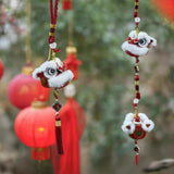 Cultural Art Chinese Traditional Miniature Lion Dance Handicraft Car Hanging Ornament Decorative 9 Colours
