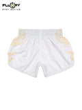FLUORY MTS-C1234 MUAY THAI BOXING SHORTS XS-XXXL UNISEX JUNIOR & ADULT WHITE