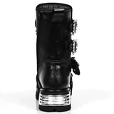 Motorrad Biker Rock Punk Gothic Style Stiefel FWMB008D Rindsleder Schwarz Gr. 38-50 
