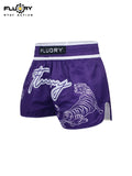 FLUORY MTS-C1197  MUAY THAI BOXING SHORTS XS-XXXL UNISEX JUNIOR & ADULT PURPLE