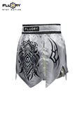 FLUORY MTS-C1218 MUAY THAI BOXING SHORTS XS-XXXL UNISEX JUNIOR & ADULT SILVER