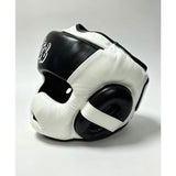 FAIRTEX HG13 Lace-Up SPARRING HEADGEAR HEAD GUARD PROTECTOR M-L White Black