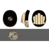 LION KING 3915 MUAY THAI BOXING MMA PUNCHING MICRO FOCUS MITTS PADS Black Gold