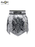 FLUORY MTS-C1218 MUAY THAI BOXING SHORTS XS-XXXL UNISEX JUNIOR & ADULT SILVER
