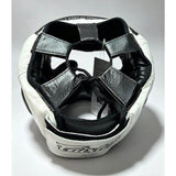 FAIRTEX HG13 Lace-Up SPARRING HEADGEAR HEAD GUARD PROTECTOR M-L White Black