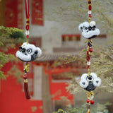 Cultural Art Chinese Traditional Miniature Lion Dance Handicraft Car Hanging Ornament Decorative 9 Colours