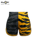 FLUORY MTSF191 MUAY THAI BOXING SHORTS XS-XXXL UNISEX JUNIOR & ADULT Black Yellow