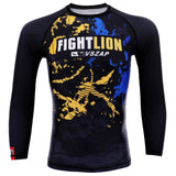 Vszap VT124 Fight Lion MMA Rashguard COMPRESSION T-Shirt LONG SLEEVES S-2XL