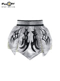 FLUORY MTS-C1218 MUAY THAI BOXING SHORTS XS-XXXL UNISEX JUNIOR & ADULT SILVER