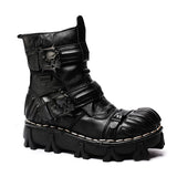 Motorcycle Biker Rock Punk Gothic Boots FWMB016 Cowhide Leather Size 37-50 3 Colours