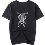 Artistic Fencing Mask Graphic Training T-Shirt F006 Cotton Junior & Adult Size S-3XL/110-150 3 Colours