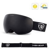 High Experience Snowboarding Ski Outdoor Protection UV Protection Anti-fog Magnetic Goggles Adult Unisex Black Black Strap