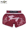 FLUORY MTS-C1197  MUAY THAI BOXING SHORTS XS-XXXL UNISEX JUNIOR & ADULT RED