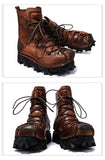 Motorcycle Biker Rock Punk Gothic Boots FWMB015 Cowhide Leather Size 37-50 3 Colours