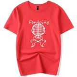 Artistic Fencing Mask Graphic Training T-Shirt F006 Cotton Junior & Adult Size S-3XL/110-150 3 Colours