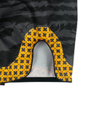 FLUORY MTSF191 MUAY THAI BOXING SHORTS XS-XXXL UNISEX JUNIOR & ADULT Black Yellow