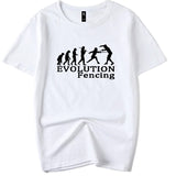 Evolution of Fencing Graphic Training T-Shirt F004 Cotton Junior & Adult Size S-3XL/110-150 3 Colours