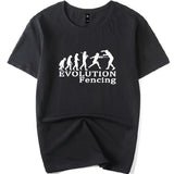 Evolution of Fencing Graphic Training T-Shirt F004 Cotton Junior & Adult Size S-3XL/110-150 3 Colours