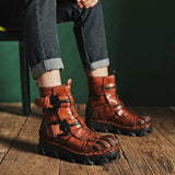 Motorcycle Biker Rock Punk Gothic Boots FWMB016 Cowhide Leather Size 37-50 3 Colours