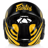 FAIRTEX HG16-M2 LACE UP SPARRING HEADGEAR HEAD GUARD PROTECTOR M Black Gold (Copy)