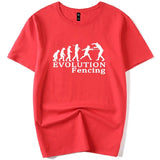 Evolution of Fencing Graphic Training T-Shirt F004 Cotton Junior & Adult Size S-3XL/110-150 3 Colours
