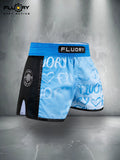 FLUORY MTSF152 MUAY THAI BOXING SHORTS XS-XXXL UNISEX JUNIOR & ADULT BLUE